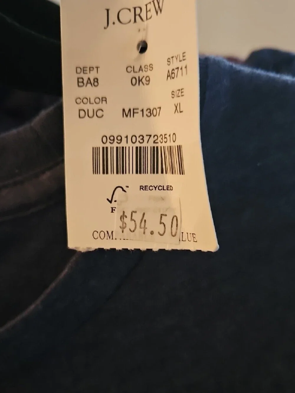 J. Crew Navy T-Shirt with Red Crab Graphic